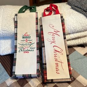 Flannel wine gift bags